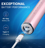 Sejoy Electric Toothbrush Set Sonic - 12 Brush Heads - IPX7 Waterproof USB Charging 5 Modes - White