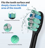 Sejoy Cepillo de dientes eléctrico sónico - 12 cabezales - Resistente al agua IPX7, carga USB, 5 modos - Blanco