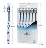 Stuff Certified® 6er-Pack Zahnbürstenset für Erwachsene - Schwarz Blau Grün