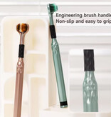 Stuff Certified® Juego de 2 cepillos de dientes de 3 lados - Diseño de ángulo ideal - Cepillo para la lengua elevado - Azul y rosa