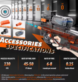 EOTech Pistolet à gel électrique P90 entièrement automatique - Lanceur de mousse à eau - Noir transparent