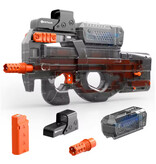 EOTech Pistolet à gel électrique P90 entièrement automatique - Lanceur de mousse à eau - Noir transparent