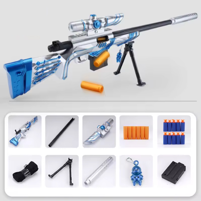 Soft Shell Bullet Sniper - M24 Model Toy Foam Shooter - Blue