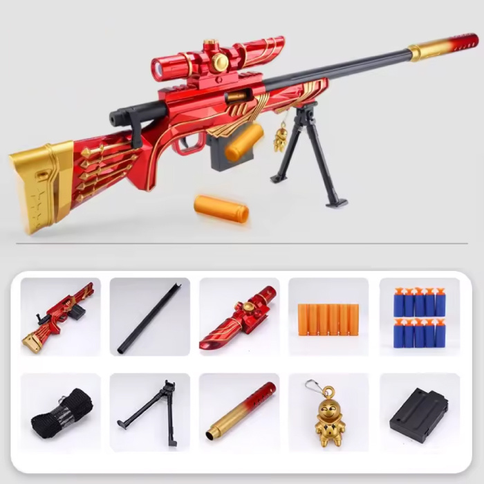 Miękka skorupa Bullet Sniper - piankowa zabawka M24 Model Shooter - czerwona