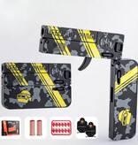 Stuff Certified® Lifecard Vouwbaar Soft Bullet Pistool - Speelgoed Shell Geweer - Zwart Geel Camo