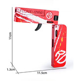 Stuff Certified® Pistolet na miękkie naboje Lifecard składany - pistolet na naboje zabawkowe - czarny szary czerwony