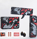 Stuff Certified® Pistola plegable de balas blandas Lifecard - Pistola de juguete - Negro, gris y rojo