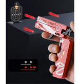 Stuff Certified® Lifecard Foldable Soft Bullet Pistol - Toy Shell Gun - Black Blue Red