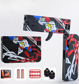 Stuff Certified® Lifecard Foldable Soft Bullet Pistol - Toy Shell Gun - Black Blue Red