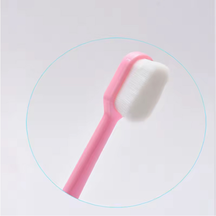 Stuff Certified® Brosse à dents écologique - Manuel de nettoyage doux ultra-fin - Rose