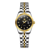 OLEVS 5526 Orologio al quarzo di lusso - Orologio da donna impermeabile 3 ATM - Oro Nero