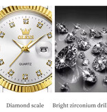 OLEVS 5526 Luxury Quartz Watch - 3 ATM Waterproof Ladies Watch - Gold