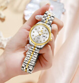 OLEVS Montre à quartz de luxe 5526 - Montre femme étanche 3 ATM - Doré