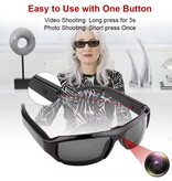 Stuff Certified® Sunglasses Camcorder - Camera DVR Video Recorder Glasses HD 1080p - Black