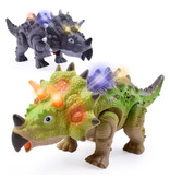 Stuff Certified® Electric Toy Dinosaur - Triceratops Dino Robot - Gray