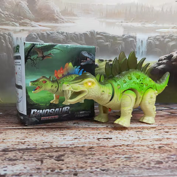 Stuff Certified® Dinosaure jouet électrique - Robot dinosaure stégosaure - Vert