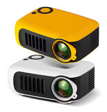 AUN Mini projecteur A2000 - 1000 lumens - Projecteur à effet miroir, lecteur multimédia domestique - Noir