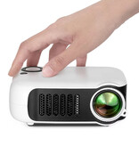 AUN Mini projecteur A2000 - 1000 lumens - Projecteur à effet miroir, lecteur multimédia domestique - Noir