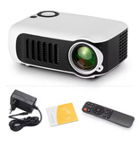 AUN Mini projecteur A2000 - 1000 lumens - Projecteur à effet miroir, lecteur multimédia domestique - Blanc