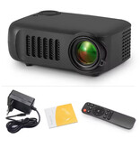 AUN Mini projecteur A2000 - 1000 lumens - Projecteur à effet miroir, lecteur multimédia domestique - Noir