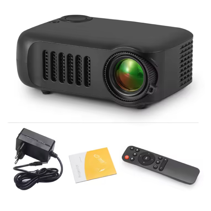 Miniproyector A2000 - 1000 lúmenes - Duplicador de pantalla, reproductor multimedia doméstico - Negro