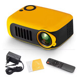 AUN Miniproyector A2000 - 1000 lúmenes - Duplicador de pantalla - Reproductor multimedia doméstico - Amarillo