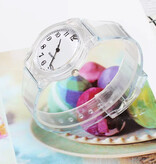 Stuff Certified® Jelly Horloge voor Dames - Kwarts Uurwerk Silicoon Bandje - Wit