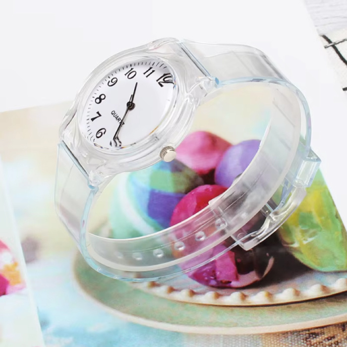 Stuff Certified® Jelly Horloge voor Dames - Kwarts Uurwerk Silicoon Bandje - Wit