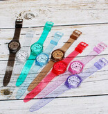 Stuff Certified® Orologio Jelly da donna - Movimento al quarzo Cinturino in silicone - Viola