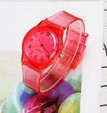 Stuff Certified® Reloj Jelly para mujer - Movimiento de cuarzo - Correa de silicona - Morado