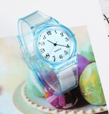 Stuff Certified® Reloj Jelly para mujer - Movimiento de cuarzo - Correa de silicona - Morado