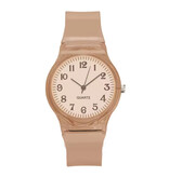Stuff Certified® Reloj Jelly para mujer - Movimiento de cuarzo - Correa de silicona - Marrón