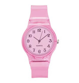 Stuff Certified® Zegarek Jelly dla kobiet - kwarcowy pasek silikonowy - różowy