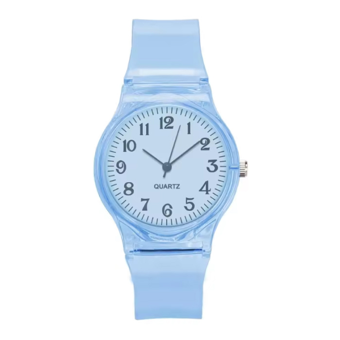 Stuff Certified® Jelly Watch for Women - Quartz Movement Silicone Strap - Light Blue