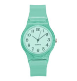 Stuff Certified® Jelly Armbanduhr für Damen – Quarzwerk, Silikonarmband – Grün