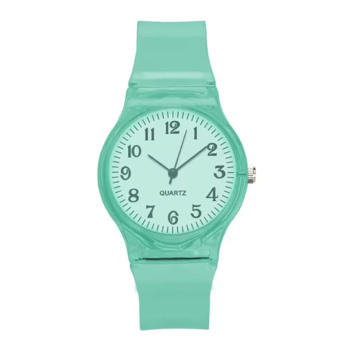 Jelly Armbanduhr für Damen – Quarzwerk, Silikonarmband – Grün