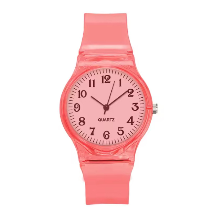 Reloj Jelly para mujer - Movimiento de cuarzo - Correa de silicona - Rojo