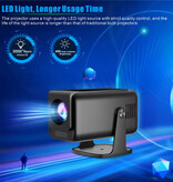Salange Miniproyector HP320 - 390 lúmenes ANSI - Duplicador de pantalla, reproductor multimedia doméstico - Negro