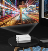 Salange Mini projecteur P35 - 120 lumens ANSI - Lecteur multimédia domestique avec mise en miroir d'écran - Blanc
