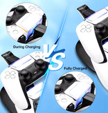 TECTINTER Estación de carga para mandos de PlayStation 5 - Base de carga PS5 con doble carga - Negra