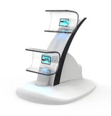 TECTINTER Estación de carga para mandos de PlayStation 5 - Base de carga PS5 con doble carga - Blanco