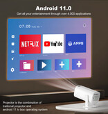 Salange S40 Max Projector - 8000 Lumen - Android 11 Screen Mirroring Beamer Home Media Player - White