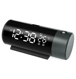Stuff Certified® Digitale Wekker met Projectie - Alarm Klok Temperatuur LED Rotatieprojectie - Zwart