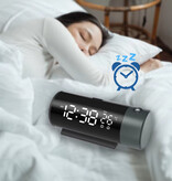 Stuff Certified® Digitale Wekker met Projectie - Alarm Klok Temperatuur LED Rotatieprojectie - Zwart