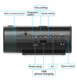 Stuff Certified® Digitale Wekker met Projectie - Alarm Klok Temperatuur LED Rotatieprojectie - Zwart