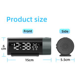 Stuff Certified® Digital Alarm Clock with Projection - Alarm Clock Temperature LED Rotation Projection - Black