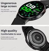 Lige Montre connectée 6 - Écran 1,44" - Montre connectée sport et santé - Bracelet en silicone - Blanc