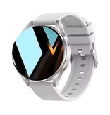 Lige Montre connectée 6 - Écran 1,44" - Montre connectée sport et santé - Bracelet en silicone - Blanc