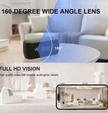 CUGUU Camera Wekker - 4K WiFi Klok - Smart Home Security Night Vision Motion Detection - Zwart