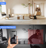 CUGUU Camera Alarm Clock - 4K WiFi Clock - Smart Home Security Night Vision Motion Detection - Black